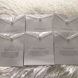 Bundle of 6 Bridesmaid pearl and silver necklace